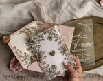HOCHZEITS EINLADUNGEN Gold / Roségold / Silber / Glitzer Maßgeschneiderte Acryl-Rosa-Gold-Hochzeitseinladung, Glamouröse goldene Nude-Hochzeitseinladungen mit Umschlägen, Moderne goldene Plexi-Hochzeitseinladung Suite mit RSVP, Boho Glam Hochzeitseinladungen mit Wachssiegel.19