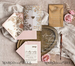HOCHZEITS EINLADUNGEN Gold / Roségold / Silber / Glitzer Maßgeschneiderte Acryl-Rosa-Gold-Hochzeitseinladung, Glamouröse goldene Nude-Hochzeitseinladungen mit Umschlägen, Moderne goldene Plexi-Hochzeitseinladung Suite mit RSVP, Boho Glam Hochzeitseinladungen mit Wachssiegel.19