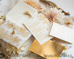 HOCHZEITS EINLADUNGEN Gold / Roségold / Silber / Glitzer Vllum Hochzeitskarten-Set, Boho Glam Hochzeitskarten, Golden Shine Hochzeitseinladungen, Elegante Goldene Hochzeitskarten21