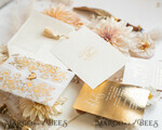 HOCHZEITS EINLADUNGEN Gold / Roségold / Silber / Glitzer Vllum Hochzeitskarten-Set, Boho Glam Hochzeitskarten, Golden Shine Hochzeitseinladungen, Elegante Goldene Hochzeitskarten21