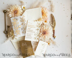 HOCHZEITS EINLADUNGEN Gold / Roségold / Silber / Glitzer Vllum Hochzeitskarten-Set, Boho Glam Hochzeitskarten, Golden Shine Hochzeitseinladungen, Elegante Goldene Hochzeitskarten21