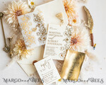 HOCHZEITS EINLADUNGEN Gold / Roségold / Silber / Glitzer Vllum Hochzeitskarten-Set, Boho Glam Hochzeitskarten, Golden Shine Hochzeitseinladungen, Elegante Goldene Hochzeitskarten21