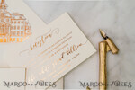 HOCHZEITS EINLADUNGEN Gold / Roségold / Silber / Glitzer Luxus Goldfolien-Hochzeitseinladungen, elegante maßgeschneiderte Standortskizzen-Hochzeitseinladungen, glamouröse goldene Hochzeitskarten, minimalistische blassrosa Hochzeitseinladungsreihe.8