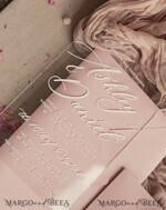 HOCHZEITS EINLADUNGEN Gold / Roségold / Silber / Glitzer Luxus-Spiegelgold-Hochzeitseinladungen, elegante Blush-Pink-Hochzeitskarten, glamouröse Acryl-Hochzeitseinladungen, klare Plexi-Hochzeitseinladungssuite.22