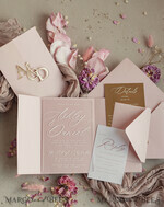 HOCHZEITS EINLADUNGEN Gold / Roségold / Silber / Glitzer Luxus-Spiegelgold-Hochzeitseinladungen, elegante Blush-Pink-Hochzeitskarten, glamouröse Acryl-Hochzeitseinladungen, klare Plexi-Hochzeitseinladungssuite.22