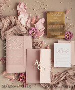 HOCHZEITS EINLADUNGEN Gold / Roségold / Silber / Glitzer Luxus-Spiegelgold-Hochzeitseinladungen, elegante Blush-Pink-Hochzeitskarten, glamouröse Acryl-Hochzeitseinladungen, klare Plexi-Hochzeitseinladungssuite.22