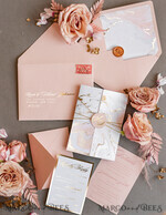 HOCHZEITS EINLADUNGEN Gold / Roségold / Silber / Glitzer Personalisierte Marmor-Hochzeitseinladungen, Luxuriöse Goldfolien-Hochzeitseinladungen, Blush Pink Marmor Glamour Hochzeitseinladung Suite, Luxuriöse Hochzeitseinladungen in Blush Pink Marmor10