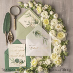 HOCHZEITS EINLADUNGEN Gold / Roségold / Silber / Glitzer Elegante grüne Gold-Hochzeitseinladungen, luxuriöse Einladungskarten für Hochzeiten im Ausland, maßgeschneiderte Oliven-Hochzeitseinladungen, romantisches Griechenland-Hochzeitseinladungspaket.6