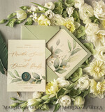 HOCHZEITS EINLADUNGEN Gold / Roségold / Silber / Glitzer Elegante grüne Gold-Hochzeitseinladungen, luxuriöse Einladungskarten für Hochzeiten im Ausland, maßgeschneiderte Oliven-Hochzeitseinladungen, romantisches Griechenland-Hochzeitseinladungspaket.6