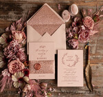 HOCHZEITS EINLADUNGEN Gold / Roségold / Silber / Glitzer Rose Gold Hochzeitskarten UK, Luxus Glitzer Hochzeitskarten • Glamour Hochzeitskarten Suite • Bluh Pink Luxus Hochzeitskarten10