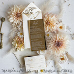 HOCHZEITS EINLADUNGEN Gold / Roségold / Silber / Glitzer Acryl Gefrorene Hochzeits Einladungssuite, Boho Glam Hochzeitskarten, Goldener Glanz Hochzeits Einladungen, Elegante Gold Hochzeitskarten17