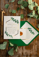 HOCHZEITS EINLADUNGEN Gold / Roségold / Silber / Glitzer Elegante Eukalyptus-Hochzeitseinladungen, glamouröse goldene Hochzeitskarten, maßgeschneiderte Grünpflanzen-Gold-Hochzeitseinladungen, minimalistische Hochzeitseinladungssuite.33