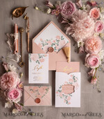 HOCHZEITS EINLADUNGEN Gold / Roségold / Silber / Glitzer Glamour Golden Shine Hochzeitseinladungsset, romantische blassrosa Hochzeitseinladungen, luxuriöse arabische Hochzeitskarten mit goldenen Quasten, elegante florale Hochzeitseinladungen.14