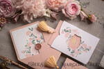HOCHZEITS EINLADUNGEN Gold / Roségold / Silber / Glitzer Glamour Golden Shine Hochzeitseinladungsset, romantische blassrosa Hochzeitseinladungen, luxuriöse arabische Hochzeitskarten mit goldenen Quasten, elegante florale Hochzeitseinladungen.14