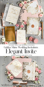 HOCHZEITS EINLADUNGEN Gold / Roségold / Silber / Glitzer Maßgeschneiderte Hochzeitskarten in Blush Pink, Glamour Hochzeitskarten-Set • Goldene Rosa Hochzeitsstationery • Luxus HochzeitsEinladungen9