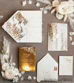 HOCHZEITS EINLADUNGEN Gold / Roségold / Silber / Glitzer Acryl Hochzeitskarten-Set, Glamour Hochzeitskarten, Goldener Glanz Hochzeitskarten-Set, Luxuriöse Goldene Hochzeitskarten9