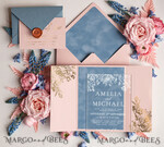 HOCHZEITS EINLADUNGEN Gold / Roségold / Silber / Glitzer Elegante Hochzeitseinladungen in hellrosa, Plexi-Hochzeitseinladungskollektion, glamouröse Hochzeitseinladungen in pink und eisblau, luxuriöse Hochzeitskarten.5