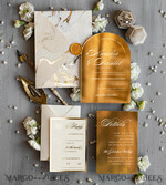 HOCHZEITS EINLADUNGEN Gold / Roségold / Silber / Glitzer Arch Gold Acryl Hochzeitseinladung, Luxus gold marmorierte Hochzeitseinladungen, Glamour Elfenbein Hochzeitseinladung Suite12