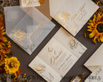 HOCHZEITS EINLADUNGEN Gold / Roségold / Silber / Glitzer Luxuriöse Goldfolien-Hochzeitseinladungen, romantische Sommerhochzeits-Papeterie, elegante goldene Sonnenblumen-Hochzeitseinladungen, glamouröse nude Hochzeitspapeterie.10