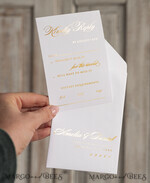 HOCHZEITS EINLADUNGEN Gold / Roségold / Silber / Glitzer Perlenbesetzte maßgeschneiderte elegante reinweiße Gold-Hochzeits-Einladungssuite, perlenbesetzte Hochzeitskarten, luxuriöse Hochzeitsstationery, Seidenband, vellum-beadetes Etui mit Ihrem Monogramm.21