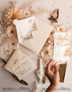 HOCHZEITS EINLADUNGEN Gold / Roségold / Silber / Glitzer Acryl-Hochzeitseinladungen-Set, Glamour-Hochzeitseinladungen, Goldener Glanz Hochzeitseinladungs-Set, Luxus Gold Hochzeitseinladungen16