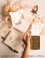HOCHZEITS EINLADUNGEN Gold / Roségold / Silber / Glitzer Acryl-Hochzeitseinladungen-Set, Glamour-Hochzeitseinladungen, Goldener Glanz Hochzeitseinladungs-Set, Luxus Gold Hochzeitseinladungen16