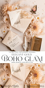 HOCHZEITS EINLADUNGEN Gold / Roségold / Silber / Glitzer Acryl-Hochzeitseinladungen-Set, Glamour-Hochzeitseinladungen, Goldener Glanz Hochzeitseinladungs-Set, Luxus Gold Hochzeitseinladungen16