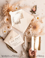 HOCHZEITS EINLADUNGEN Gold / Roségold / Silber / Glitzer Acryl-Hochzeitseinladungen-Set, Glamour-Hochzeitseinladungen, Goldener Glanz Hochzeitseinladungs-Set, Luxus Gold Hochzeitseinladungen16