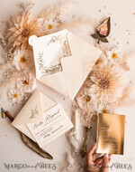 HOCHZEITS EINLADUNGEN Gold / Roségold / Silber / Glitzer Acryl-Hochzeitseinladungen-Set, Glamour-Hochzeitseinladungen, Goldener Glanz Hochzeitseinladungs-Set, Luxus Gold Hochzeitseinladungen16