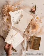 HOCHZEITS EINLADUNGEN Gold / Roségold / Silber / Glitzer Acryl-Hochzeitseinladungen-Set, Glamour-Hochzeitseinladungen, Goldener Glanz Hochzeitseinladungs-Set, Luxus Gold Hochzeitseinladungen16