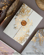 HOCHZEITS EINLADUNGEN Gold / Roségold / Silber / Glitzer Bohemian Blush Pink Hochzeitskarten, Glamour Gold Hochzeitskarten, Luxuriöses maßgeschneidertes Hochzeitsinvitation-Set, Elegante Pergament-Hochzeitskarten5