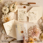 HOCHZEITS EINLADUNGEN Gold / Roségold / Silber / Glitzer Acryl-Hochzeitseinladungsset, Boho Glam Hochzeitseinladungen, Goldener Glanz Hochzeitseinladungen, Elegante goldene Hochzeitseinladungen26