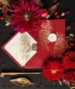 HOCHZEITS EINLADUNGEN Gold / Roségold / Silber / Glitzer Luxus Hochzeitskarten, Elegantes indisches Hochzeitsladen-Set • Gold-Burgunder Hochzeitsladen-Set • Luxus kastanienbraune Hochzeitskarten8