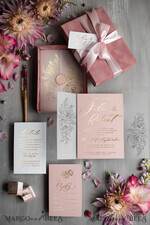 HOCHZEITS EINLADUNGEN Gold / Roségold / Silber / Glitzer Luxus Rosa Samt HochzeitsEinladungen, Glamour Samt Box HochzeitsEinladung Set, Glamour Goldene Glanz Hochzeitskarten, Elegante Blush Rosa HochzeitsEinladungen15