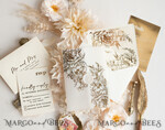 HOCHZEITS EINLADUNGEN Gold / Roségold / Silber / Glitzer Acryl-Hochzeitseinladungssatz, Boho Glam Hochzeitseinladungen, Goldener Glanz Hochzeitseinladungen, Elegante Gold Hochzeitseinladungen29