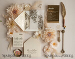 HOCHZEITS EINLADUNGEN Gold / Roségold / Silber / Glitzer Acryl-Hochzeitseinladungssatz, Boho Glam Hochzeitseinladungen, Goldener Glanz Hochzeitseinladungen, Elegante Gold Hochzeitseinladungen29