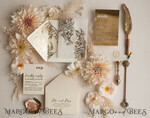 HOCHZEITS EINLADUNGEN Gold / Roségold / Silber / Glitzer Acryl-Hochzeitseinladungssatz, Boho Glam Hochzeitseinladungen, Goldener Glanz Hochzeitseinladungen, Elegante Gold Hochzeitseinladungen29