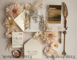 HOCHZEITS EINLADUNGEN Gold / Roségold / Silber / Glitzer Acryl-Hochzeitseinladungssatz, Boho Glam Hochzeitseinladungen, Goldener Glanz Hochzeitseinladungen, Elegante Gold Hochzeitseinladungen29
