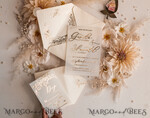HOCHZEITS EINLADUNGEN Gold / Roségold / Silber / Glitzer Boho Goldene Elfenbein Hochzeitskarten, Vellum Gold Hochzeitskarten, feine Kunst Hochzeits Einladungssuite, maßgeschneiderte Hochzeitsstationery11