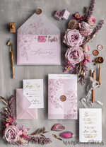HOCHZEITS EINLADUNGEN Gold / Roségold / Silber / Glitzer Luxuriöses Blush-Pink-Hochzeitseinladung-Set, elegante Blush-Pink-Hochzeitskarten, Boho-Pink-Hochzeitseinladungen, luxuriöse elegante Hochzeitsstationery.8