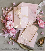 HOCHZEITS EINLADUNGEN Gold / Roségold / Silber / Glitzer Personalisierte Marmor-Hochzeitseinladungen, luxuriöses Goldfolie-Hochzeitseinladungsset, Blush Pink Marmor Glamour Hochzeitseinladung Suite, luxuriöse Hochzeitseinladungen Blush Pink Marmor10