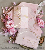 HOCHZEITS EINLADUNGEN Gold / Roségold / Silber / Glitzer Personalisierte Marmor-Hochzeitseinladungen, luxuriöses Goldfolie-Hochzeitseinladungsset, Blush Pink Marmor Glamour Hochzeitseinladung Suite, luxuriöse Hochzeitseinladungen Blush Pink Marmor10