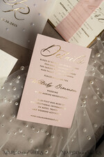 HOCHZEITS EINLADUNGEN Gold / Roségold / Silber / Glitzer Blush Pink Chiffon Schleife mit Perlen maßgeschneiderte elegante Pfingstrose Roségold Hochzeits-Einladung Suite, weiße Perlen goldene Hochzeitskarten, Boho goldene Mappe Hochzeitsstationery, Vellum Etui mit Monogramm.34