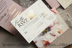 HOCHZEITS EINLADUNGEN Gold / Roségold / Silber / Glitzer Blush Pink Chiffon Schleife mit Perlen maßgeschneiderte elegante Pfingstrose Roségold Hochzeits-Einladung Suite, weiße Perlen goldene Hochzeitskarten, Boho goldene Mappe Hochzeitsstationery, Vellum Etui mit Monogramm.34