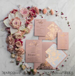 HOCHZEITS EINLADUNGEN Gold / Roségold / Silber / Glitzer Luxus Pergament Goldfolien Hochzeitskarten, elegante Blush-Pink Hochzeitskarten-Suite, Glamour Hochzeitskarten, goldenes Glanz Hochzeitskarten-Suite69