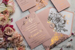 HOCHZEITS EINLADUNGEN Gold / Roségold / Silber / Glitzer Luxus Pergament Goldfolien Hochzeitskarten, elegante Blush-Pink Hochzeitskarten-Suite, Glamour Hochzeitskarten, goldenes Glanz Hochzeitskarten-Suite69