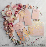 HOCHZEITS EINLADUNGEN Gold / Roségold / Silber / Glitzer Luxus Pergament Goldfolien Hochzeitskarten, elegante Blush-Pink Hochzeitskarten-Suite, Glamour Hochzeitskarten, goldenes Glanz Hochzeitskarten-Suite69