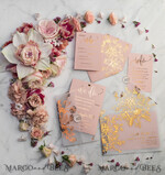 HOCHZEITS EINLADUNGEN Gold / Roségold / Silber / Glitzer Luxus Pergament Goldfolien Hochzeitskarten, elegante Blush-Pink Hochzeitskarten-Suite, Glamour Hochzeitskarten, goldenes Glanz Hochzeitskarten-Suite69
