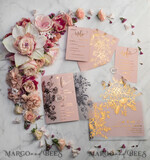 HOCHZEITS EINLADUNGEN Gold / Roségold / Silber / Glitzer Luxus Pergament Goldfolien Hochzeitskarten, elegante Blush-Pink Hochzeitskarten-Suite, Glamour Hochzeitskarten, goldenes Glanz Hochzeitskarten-Suite69