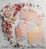 HOCHZEITS EINLADUNGEN Gold / Roségold / Silber / Glitzer Luxus Pergament Goldfolien Hochzeitskarten, elegante Blush-Pink Hochzeitskarten-Suite, Glamour Hochzeitskarten, goldenes Glanz Hochzeitskarten-Suite69